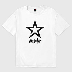 Футболка оверсайз женская Анжела - звезда, цвет: белый