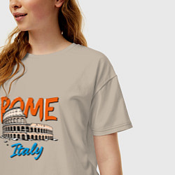 Футболка оверсайз женская Колизей исторический памятник, цвет: миндальный — фото 2