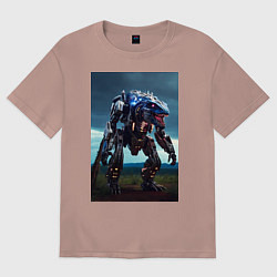 Женская футболка оверсайз Робот в стиле Horizon
