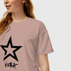 Футболка оверсайз женская Vera - star, цвет: пыльно-розовый — фото 2