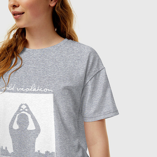 Женская футболка оверсайз Depeche Mode world violation / Меланж – фото 3