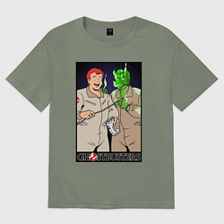 Женская футболка оверсайз Ghostbusters - Ray and his clone ghost
