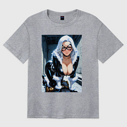 Женская футболка оверсайз Черная кошка Фелиция Харди