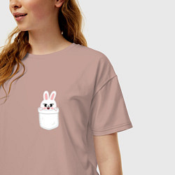 Футболка оверсайз женская Leebit in pocket, цвет: пыльно-розовый — фото 2