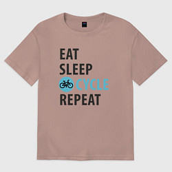 Футболка оверсайз женская Еда сон велик, цвет: пыльно-розовый