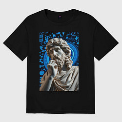 Футболка оверсайз женская Античность и математика, цвет: черный
