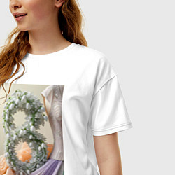 Футболка оверсайз женская Ландыши 8 марта, цвет: белый — фото 2