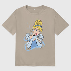 Футболка оверсайз женская Золушка - big pictures, цвет: миндальный