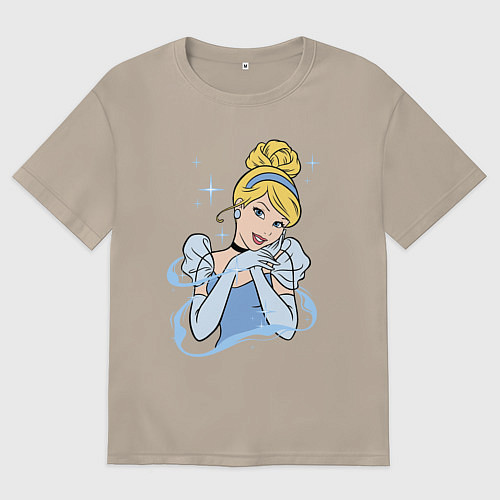 Женская футболка оверсайз Золушка - big pictures / Миндальный – фото 1