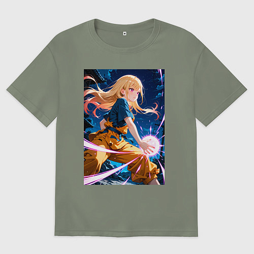 Женская футболка оверсайз Марин Китагава косплей Dragon Ball / Авокадо – фото 1