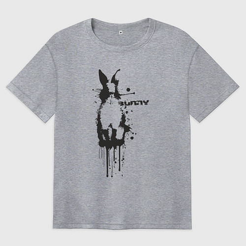 Женская футболка оверсайз Banksy bunny / Меланж – фото 1