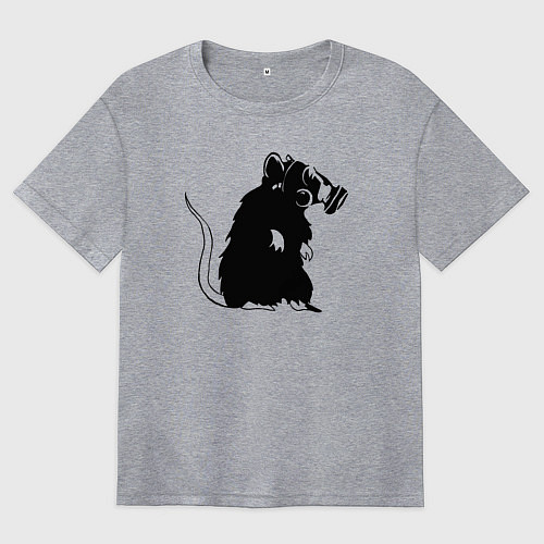 Женская футболка оверсайз Gas rat / Меланж – фото 1