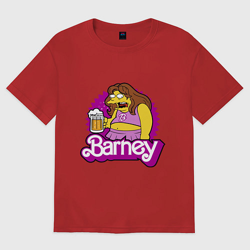 Женская футболка оверсайз Barney with beer / Красный – фото 1