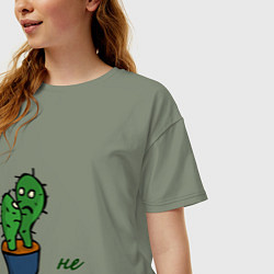 Футболка оверсайз женская Говорящие кактусы, цвет: авокадо — фото 2