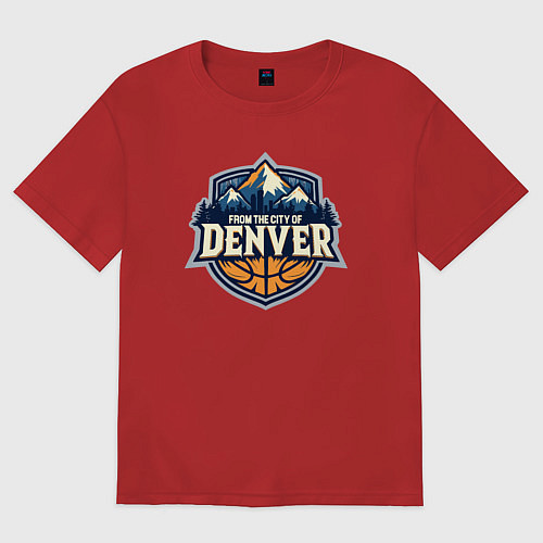 Женская футболка оверсайз Из города Денвер / Красный – фото 1