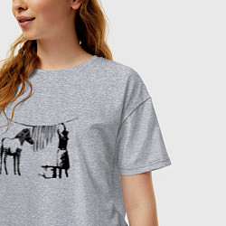 Футболка оверсайз женская Banksy zebra, цвет: меланж — фото 2
