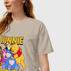 Футболка оверсайз женская Winnie Pooh hugs, цвет: миндальный — фото 2