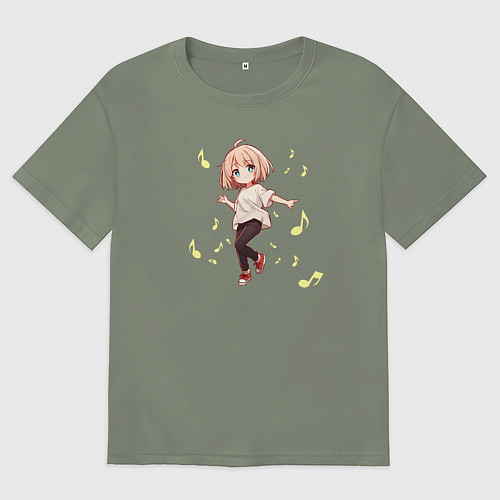 Женская футболка оверсайз Танец тиби / Авокадо – фото 1