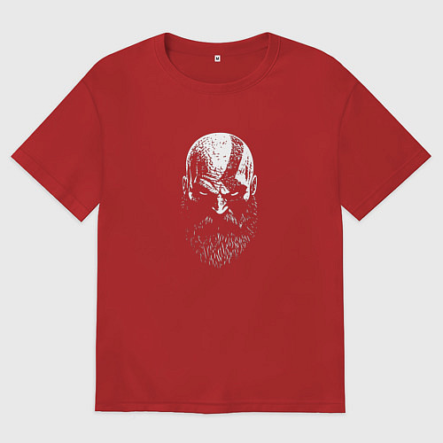 Женская футболка оверсайз Кратос черно-белый / Красный – фото 1