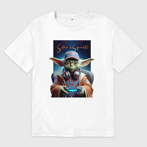 Женская футболка оверсайз Star eSports - Yoda / Белый – фото 1