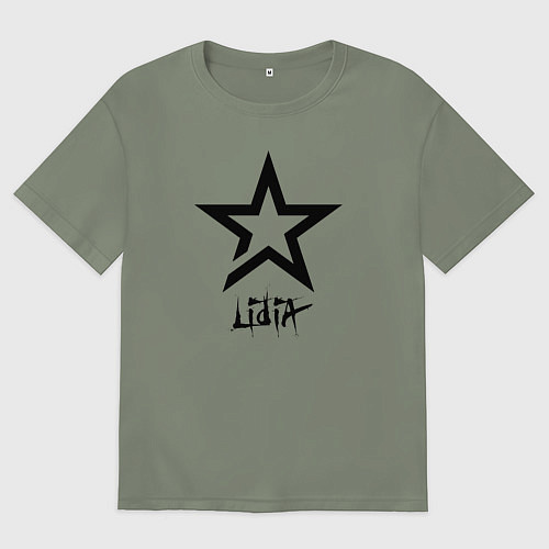 Женская футболка оверсайз Lidia - star / Авокадо – фото 1