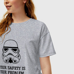 Футболка оверсайз женская Ваша безопасность ваши проблемы, цвет: меланж — фото 2
