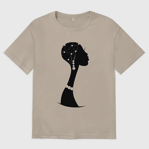 Женская футболка оверсайз Woman Africa / Миндальный – фото 1