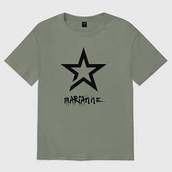 Футболка оверсайз женская Марианна - звезда, цвет: авокадо
