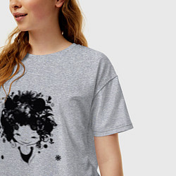 Футболка оверсайз женская Девочка весна, цвет: меланж — фото 2