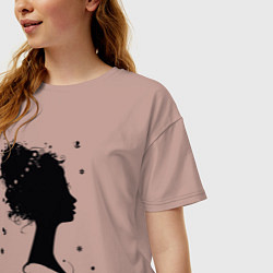 Футболка оверсайз женская Flower girl, цвет: пыльно-розовый — фото 2