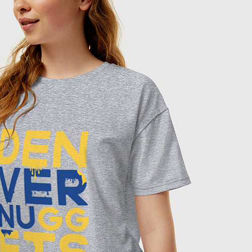 Женская футболка оверсайз Denver Nuggets NBA / Меланж – фото 3