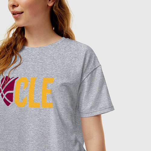 Женская футболка оверсайз Love Cleveland / Меланж – фото 3