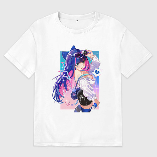 Женская футболка оверсайз Panty and Stocking with garterbelt / Белый – фото 1