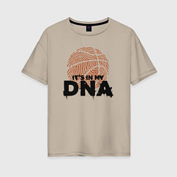 Футболка оверсайз женская ДНК баскетбола, цвет: миндальный