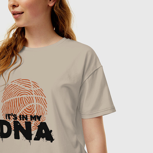 Женская футболка оверсайз ДНК баскетбола / Миндальный – фото 3