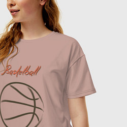 Футболка оверсайз женская Basketball vibe, цвет: пыльно-розовый — фото 2