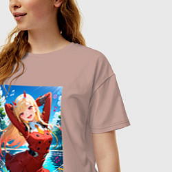 Футболка оверсайз женская Марин Китагава косплей 002 Darling in the Franxx, цвет: пыльно-розовый — фото 2