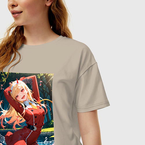 Женская футболка оверсайз Марин Китагава косплей 002 Darling in the Franxx / Миндальный – фото 3
