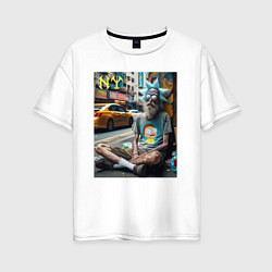 Женская футболка оверсайз Rick Sanchez is a hippie from New York