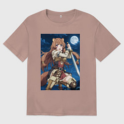 Женская футболка оверсайз Рафталия сражается в ночи