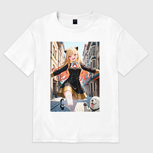 Женская футболка оверсайз Марин Китагава косплей Ани Форджер / Белый – фото 1