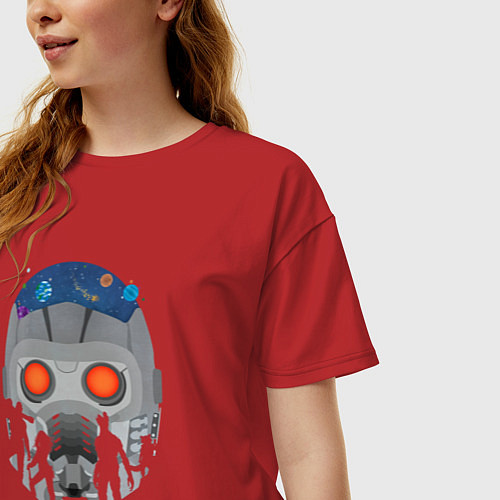 Женская футболка оверсайз Star lord / Красный – фото 3