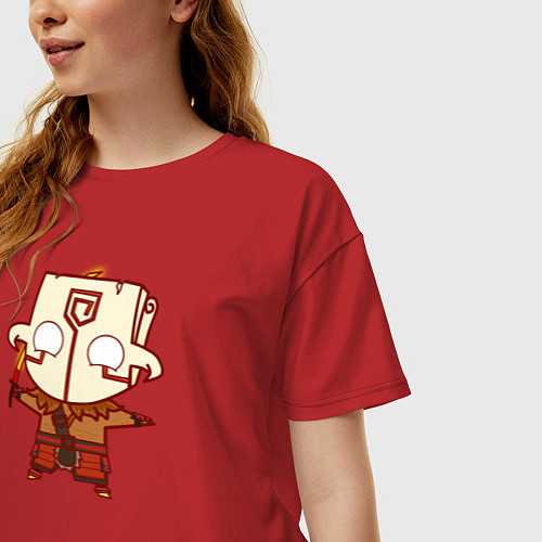 Женская футболка оверсайз Герой из Dota 2 / Красный – фото 3