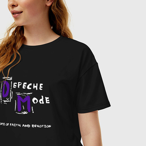 Женская футболка оверсайз Depeche Mode - Sofad release / Черный – фото 3