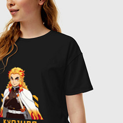 Футболка оверсайз женская Клинок рассекающий демонов Kyoujurou, цвет: черный — фото 2