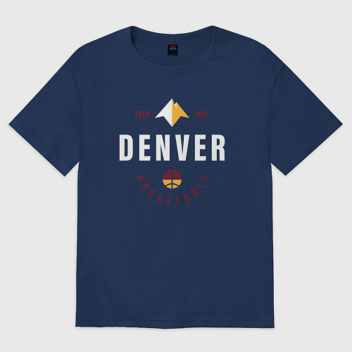 Женская футболка оверсайз Denver basketball 1967 / Тёмно-синий – фото 1