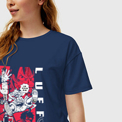 Футболка оверсайз женская Ванпис Монки Луффи, цвет: тёмно-синий — фото 2