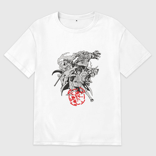 Женская футболка оверсайз Ванпис персонажи / Белый – фото 1