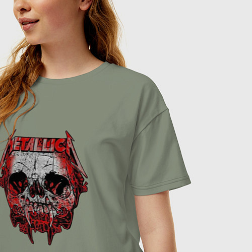 Женская футболка оверсайз Nothing Else Matters Metallica / Авокадо – фото 3