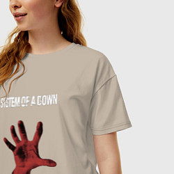 Футболка оверсайз женская System of a Down toxicity, цвет: миндальный — фото 2